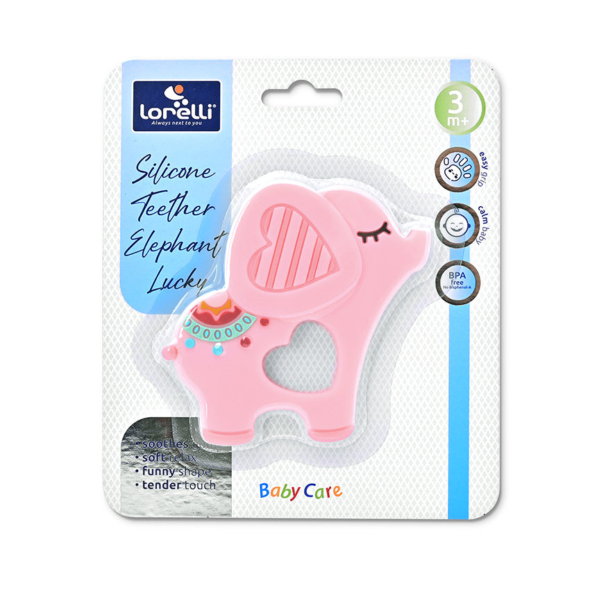 Силиконова Гризалка Слонче Lucky Розова Baby Care