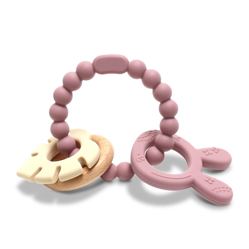 Силиконова Гризалка С Бук Зайче Natural Deeep Pink Lorelli Premium