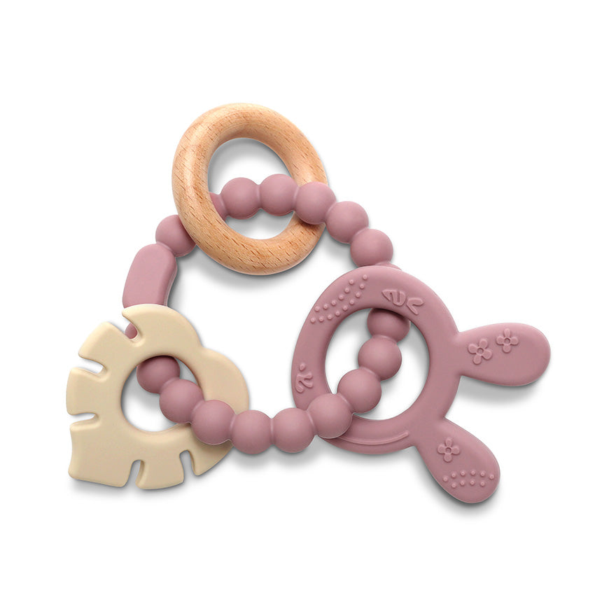 Силиконова Гризалка С Бук Зайче Natural Deeep Pink