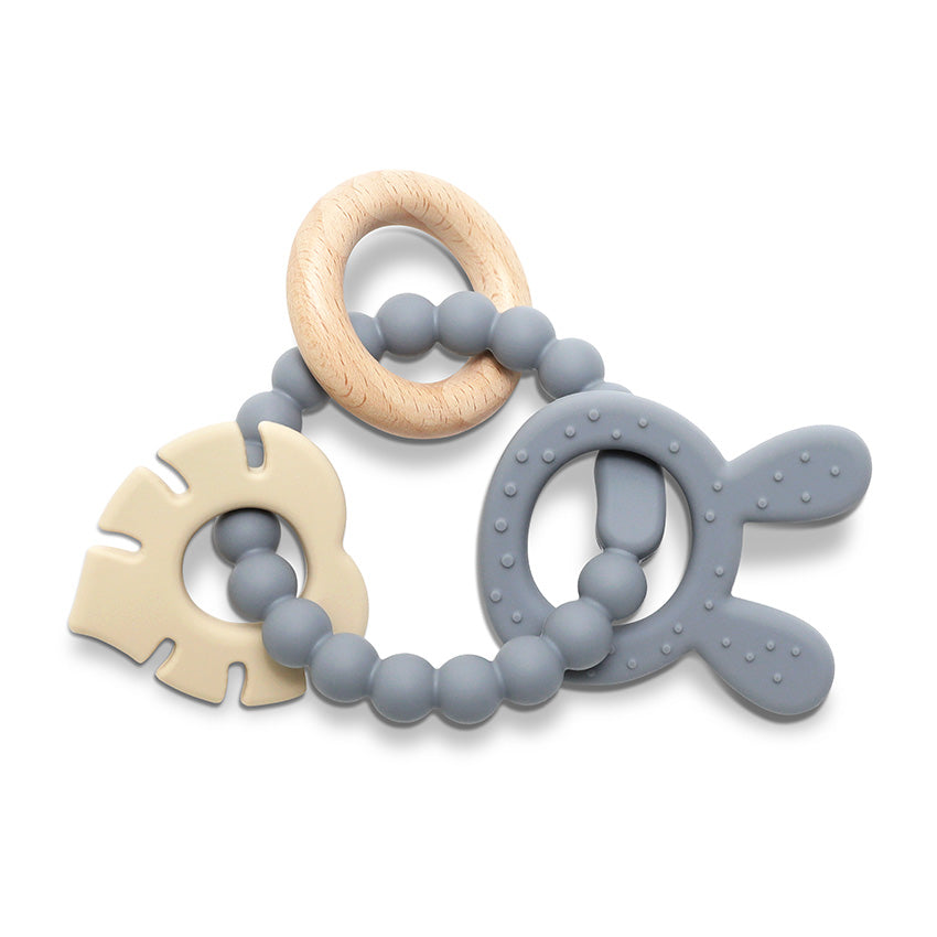 Силиконова Гризалка С Бук Зайче Natural Grey Lorelli Premium