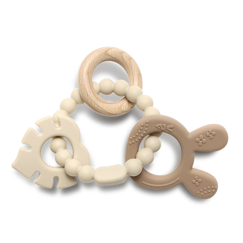 Силиконова Гризалка С Бук Зайче Natural Beige Lorelli Premium