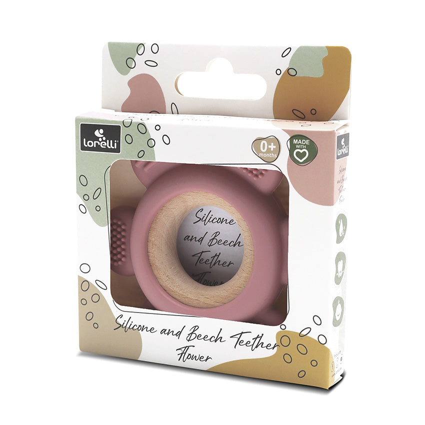Силиконова Гризалка С Бук Цвете Natural Deep Pink Lorelli Premium
