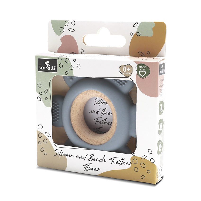 Силиконова Гризалка С Бук Цвете Natural Grey