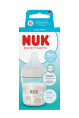 Perfect Match Стъклено Шише 120мл. Със Силиконов Биберон За Хранене S, 0+мес. Nuk