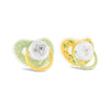 Биберон Залъгалка С Капаче 2бр. 6м+ Yellow Green Baby Care