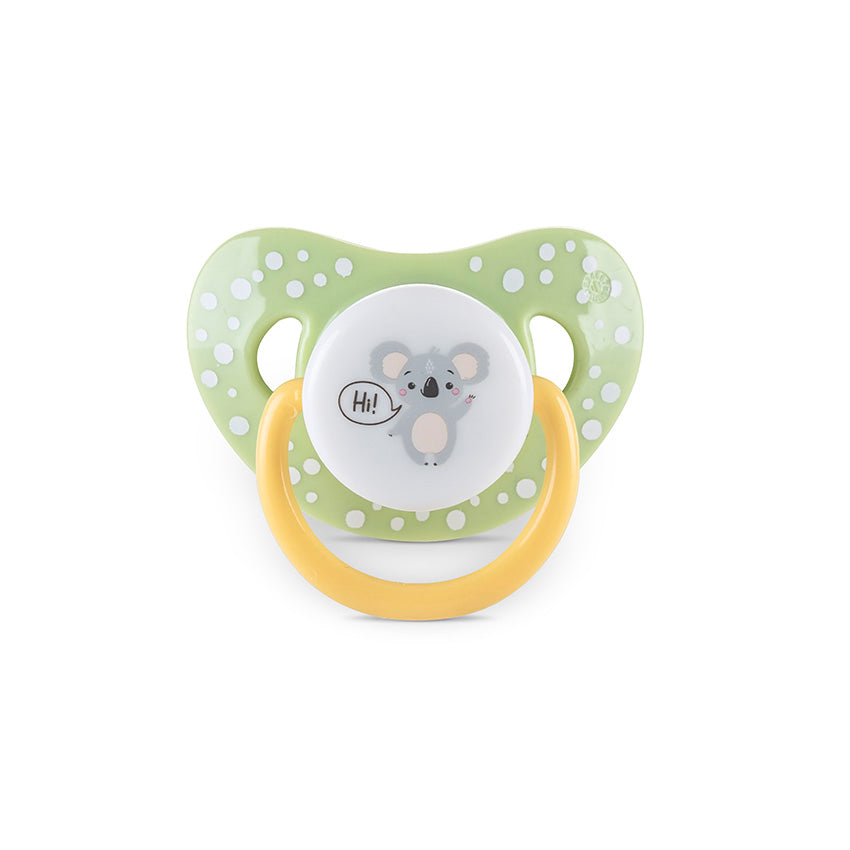 Биберон Залъгалка С Капаче 2бр. 6м+ Yellow Green Baby Care
