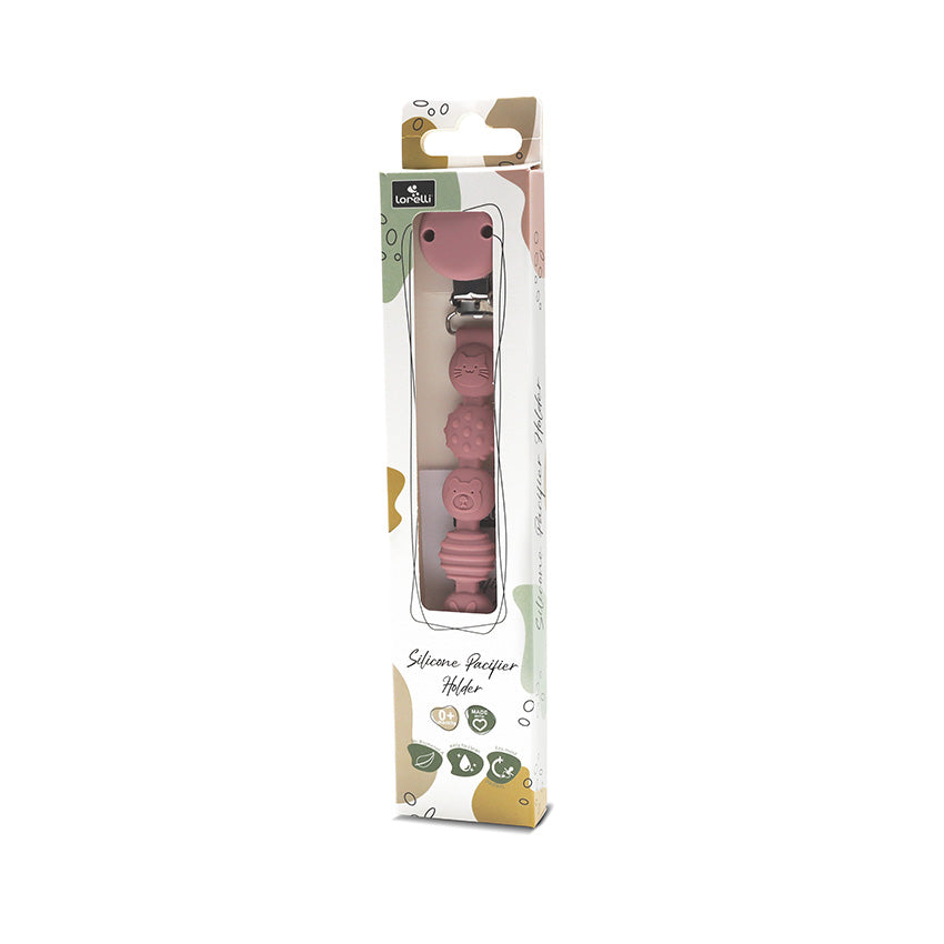 Силиконов Държач За Биберон Natural Deep Pink Lorelli Premium
