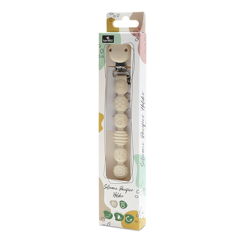 Силиконов Държач За Биберон Natural Beige Lorelli Premium
