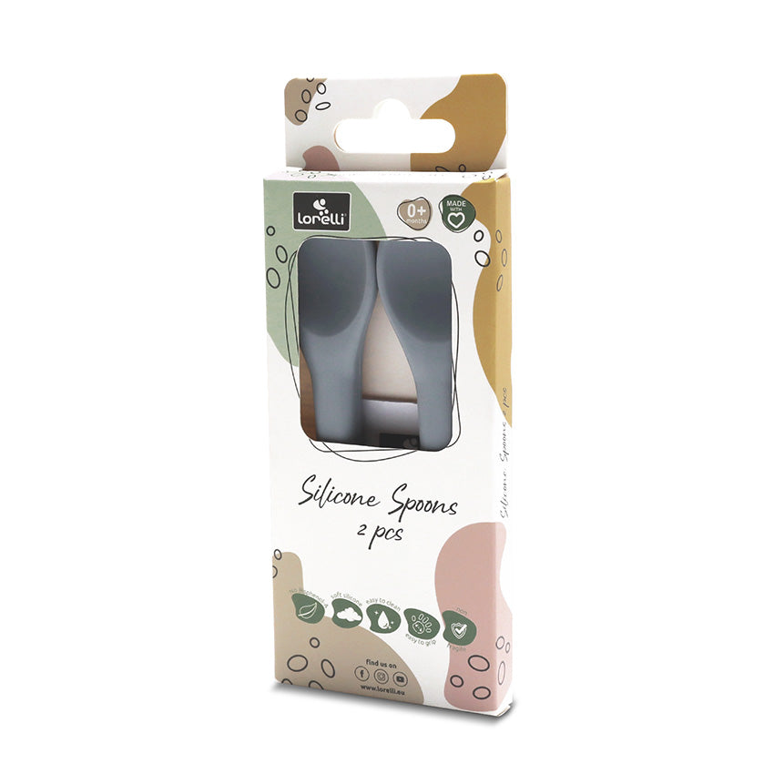 Lingurițe din silicon 2 buc. gri natural