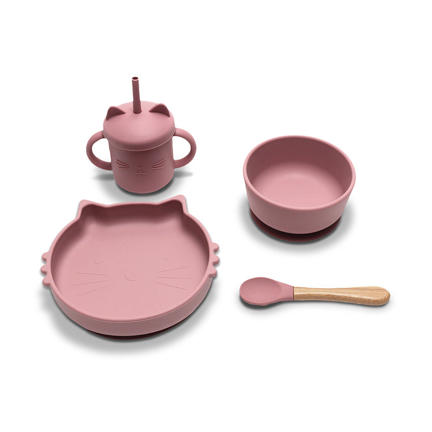 Силиконов Сет За Хранене 4 Части Natural Deep Pink Lorelli Premium