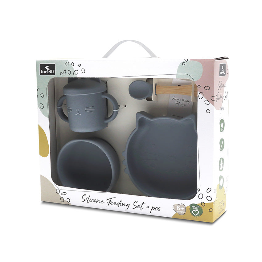 Szilikon étkészlet 4 részes Natural Grey Lorelli Premium