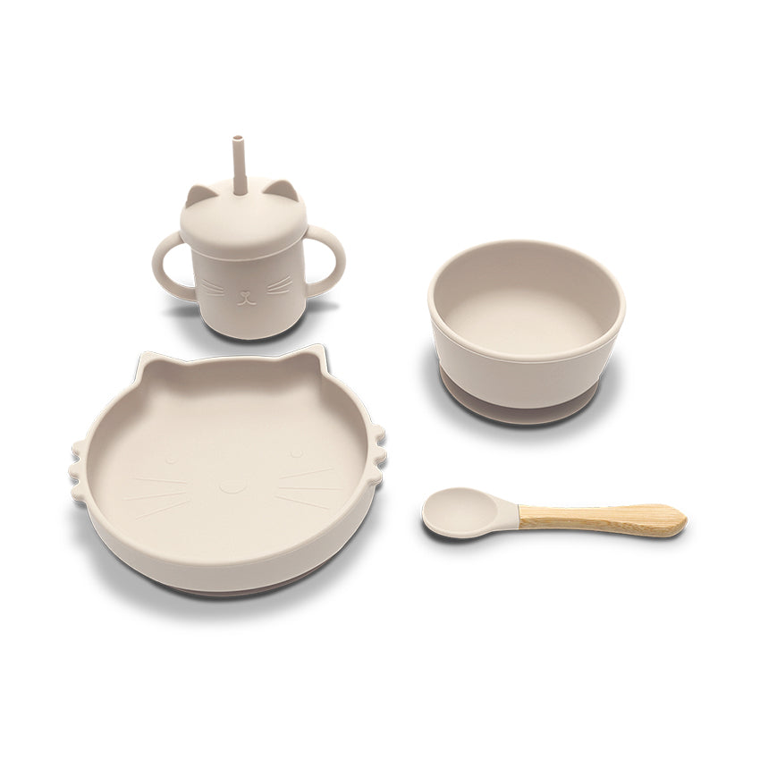 Силиконов Сет За Хранене 4 Части Natural Beige Lorelli Premium