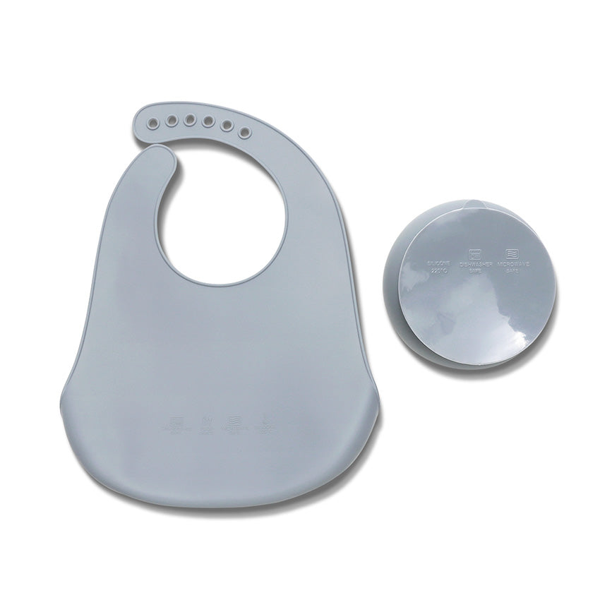 Силиконов Сет За Хранене 2часtи Natural Grey Lorelli Premium
