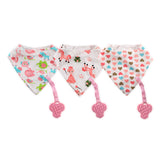Лигавник Бандана С Гризалка+държач Girl Baby Care