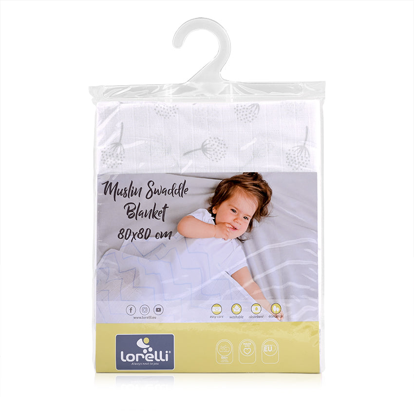 Памучна Пелена 80/80 См Grey Floral