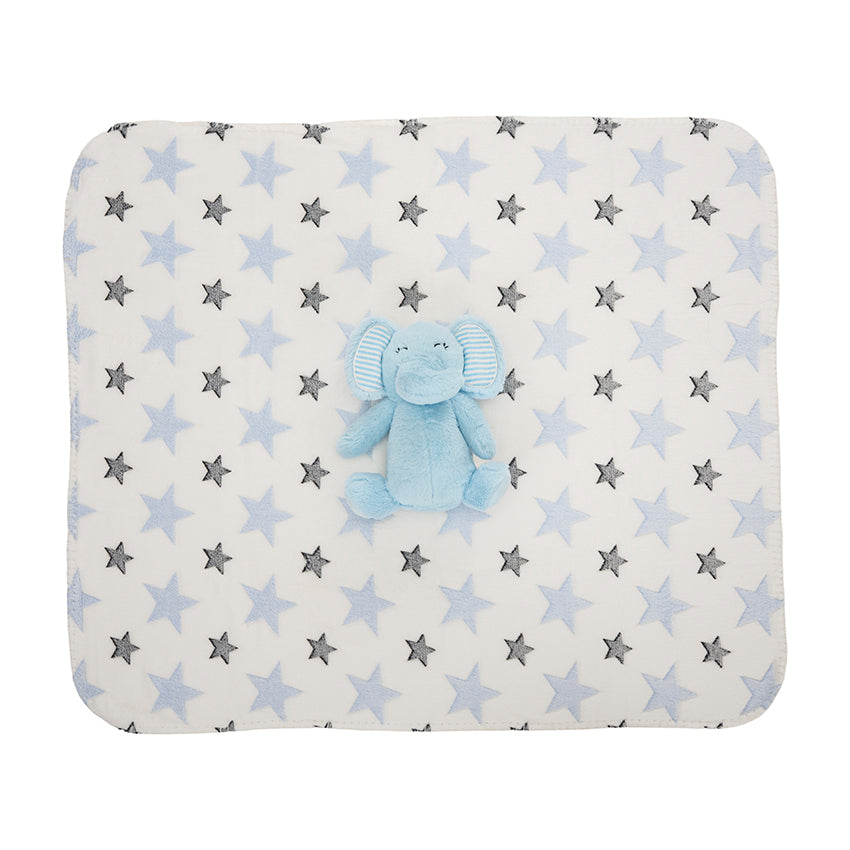 Nappy Одеяло Бяло Със Синьо Слонче Lorelli Classic