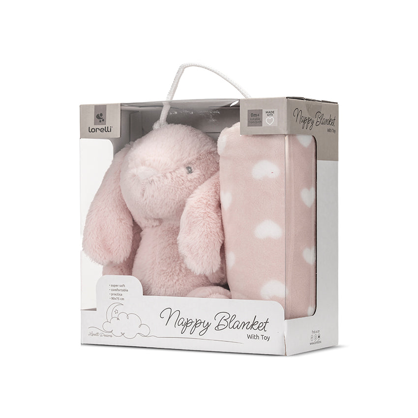 Nappy Одеяло Прасковено Розово Със Зайче Lorelli Classic