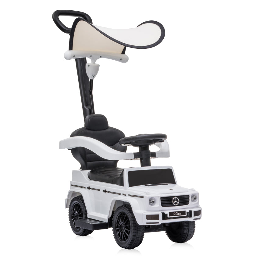 Кола За Яздене Mercedes G350d+дръжка+сенник Бяла Lorelli