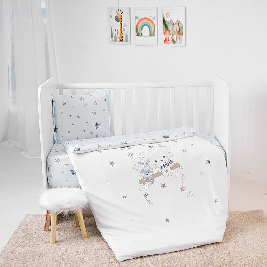 Сет Cosy 3 Части Ранфорс Bear With Swing Синьо Lorelli Classic