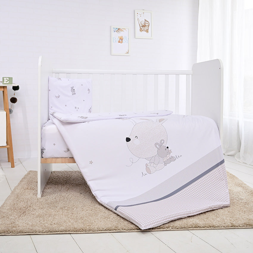 Set confortabil 5 piese Ranforce 2024 Iepuri mici gri