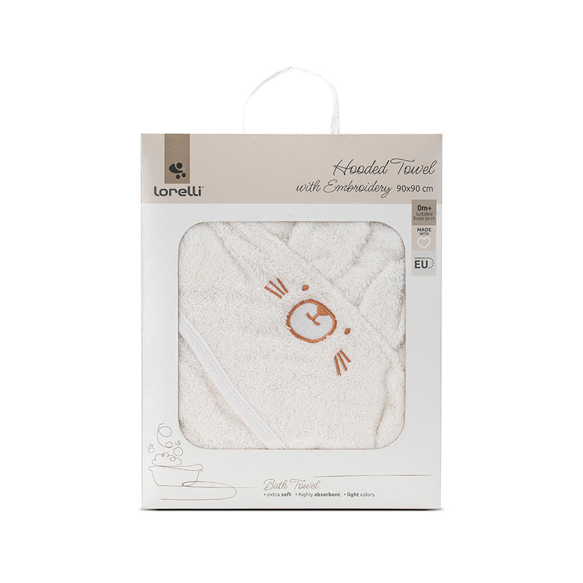 Хавлия 90 90 См С Качулка И Бродерия Бяла Lorelli Classic