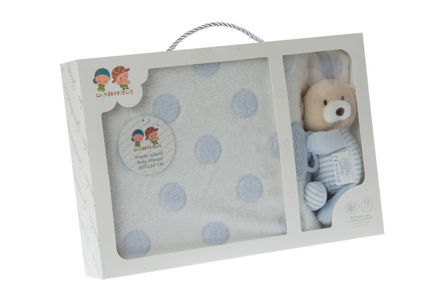 Gamberritos Одеало 80Х110См. + Играчка Чесалка, Синьо