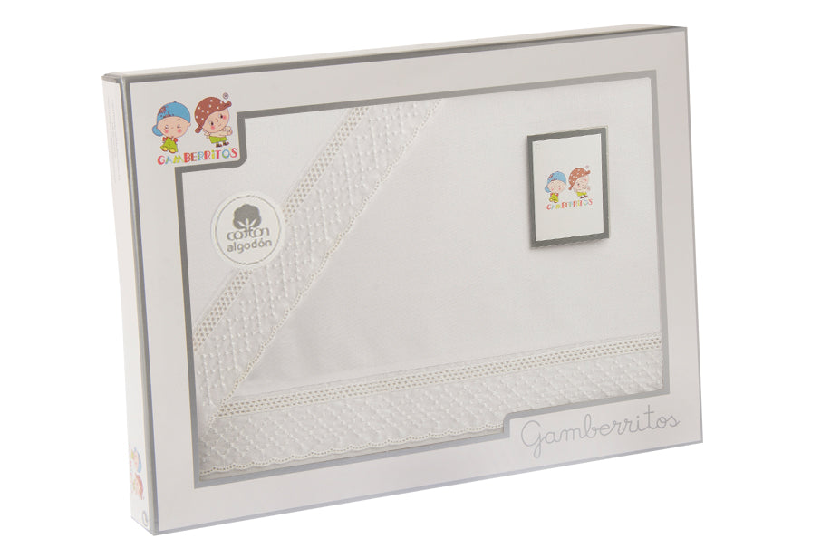 Gamberritos Комплект Летни Чаршафи, 3 Части За Легло 60Х120См., Бродерия Точки