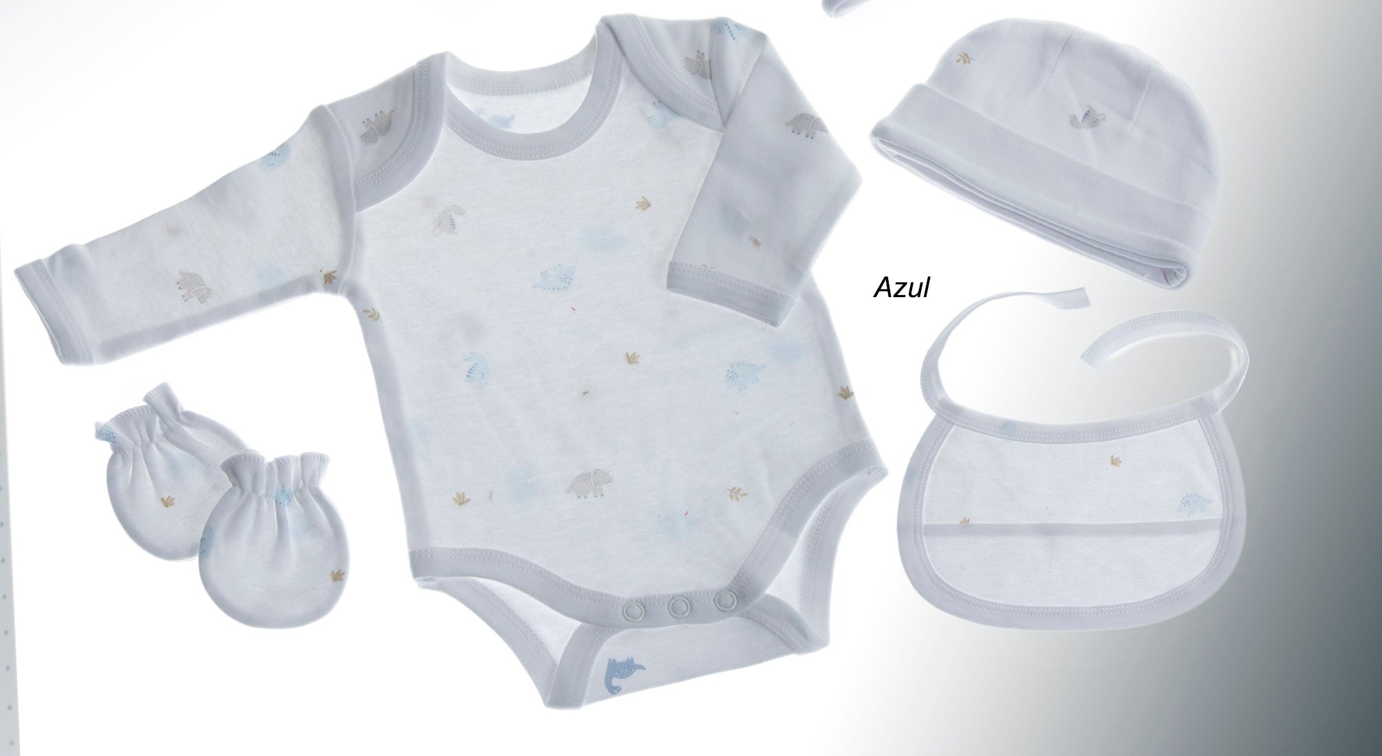 Gamberritos Комплект За Изписване На Новородено, 4 Части, Синьо