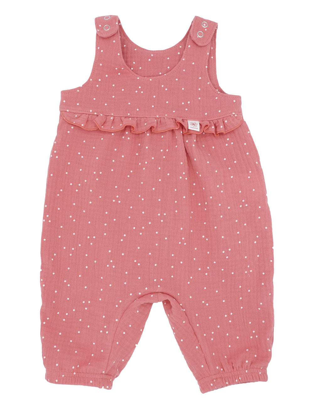 Salopă de vară Maximo din muselină cu bucle roz cu buline albe