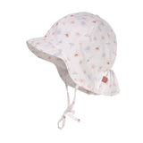 Pălărie de vară Maximo albă cu flori roz, protecție UPF50+