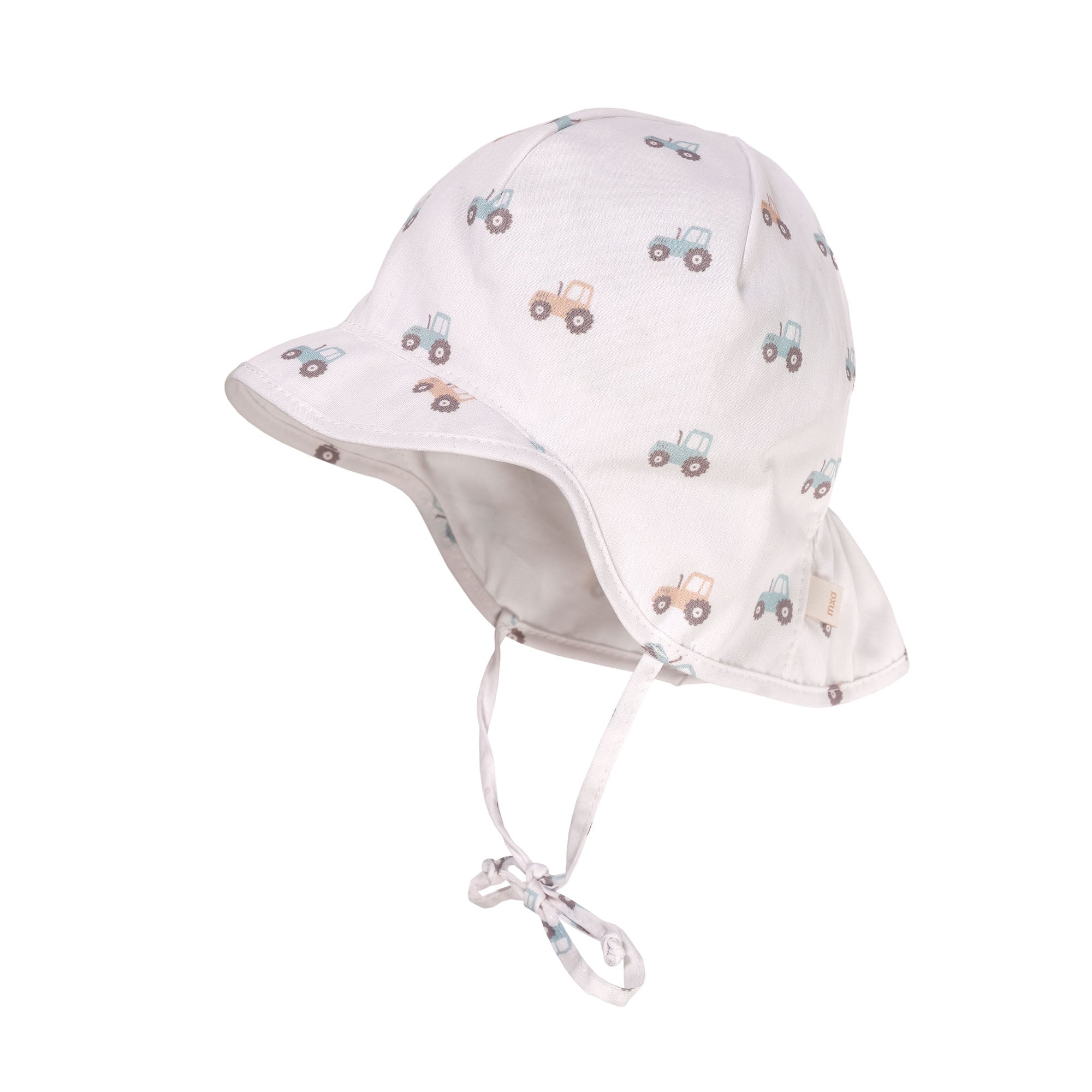 Pălărie de vară Maximo albă cu tractor, protecție UPF50+
