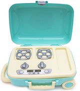 Valiză cu ustensile de bucătărie, set de picnic cu mâner detașabil pe roți 35x25x15