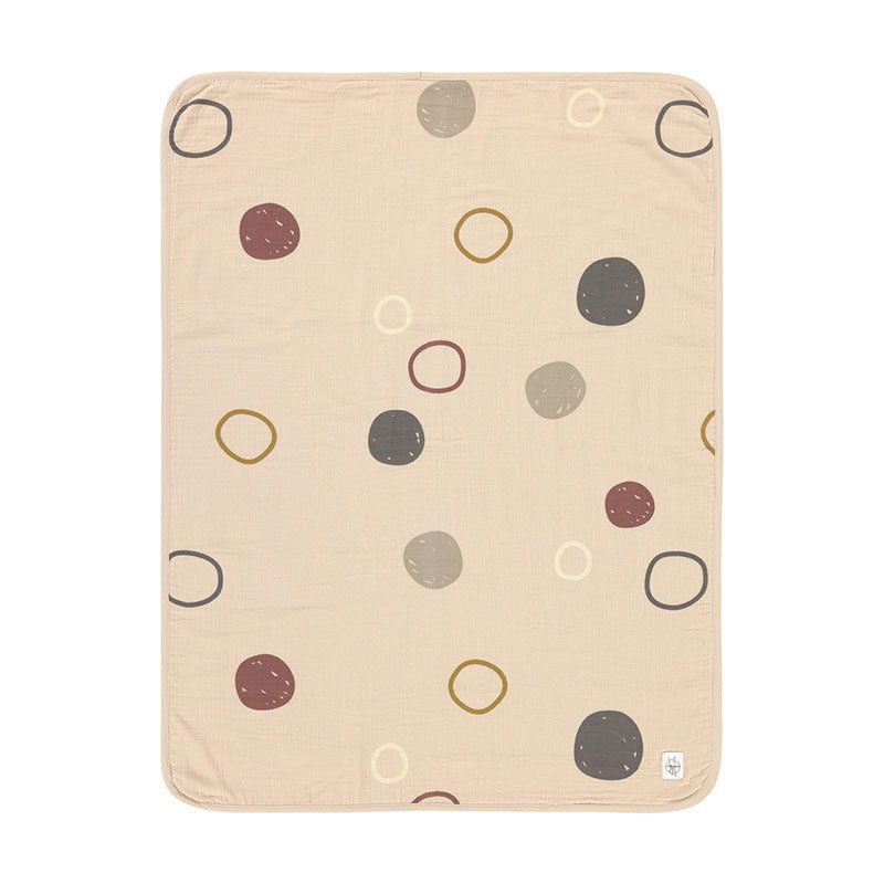 1312022142 Одеало Муселиново Circles Offwhite --- BebeMama