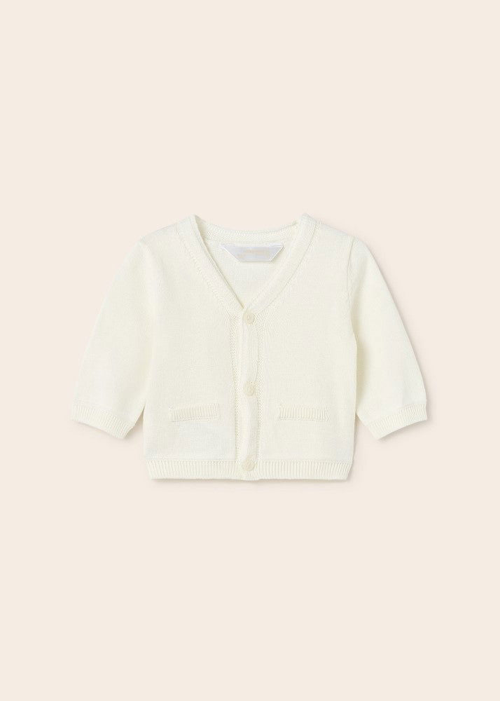 1363 Жилетка Трико Мръсно Бял 12М. --- BebeMama