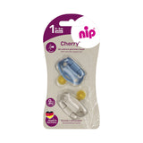 Залъгалка Cherry Син,бежов Каучук 0 6m. Nip