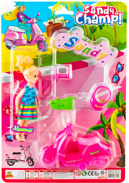 Păpușa Sandy într-o excursie cu scuterul 33X23X6