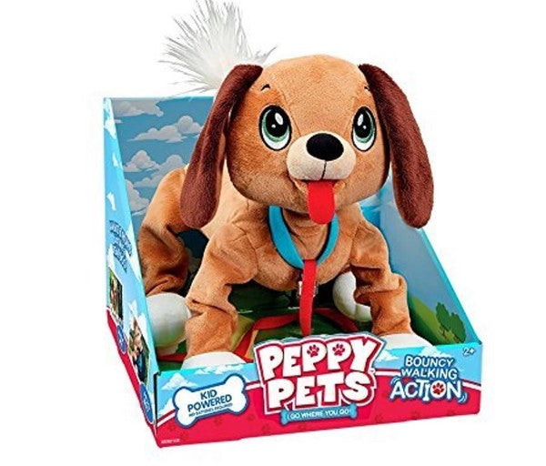 Peppy Pets - Плюшен Любимец За Разходка Навън - Кафяво Кученце