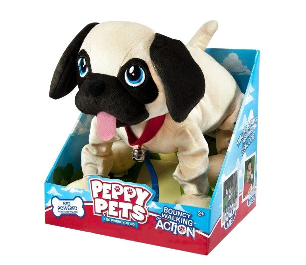 Peppy Pets - Плюшен Любимец За Разходка Навън - Кученце Мопс