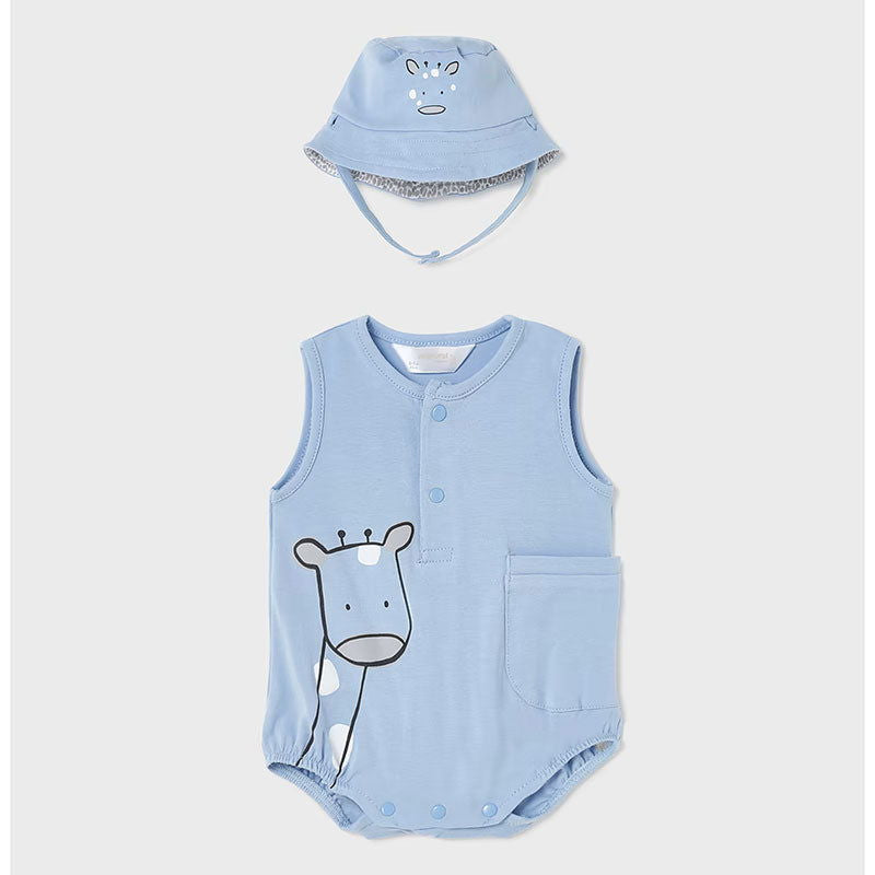 1617 Сукман Без Ръкав И Шапка Светлосин 4-6 --- BebeMama