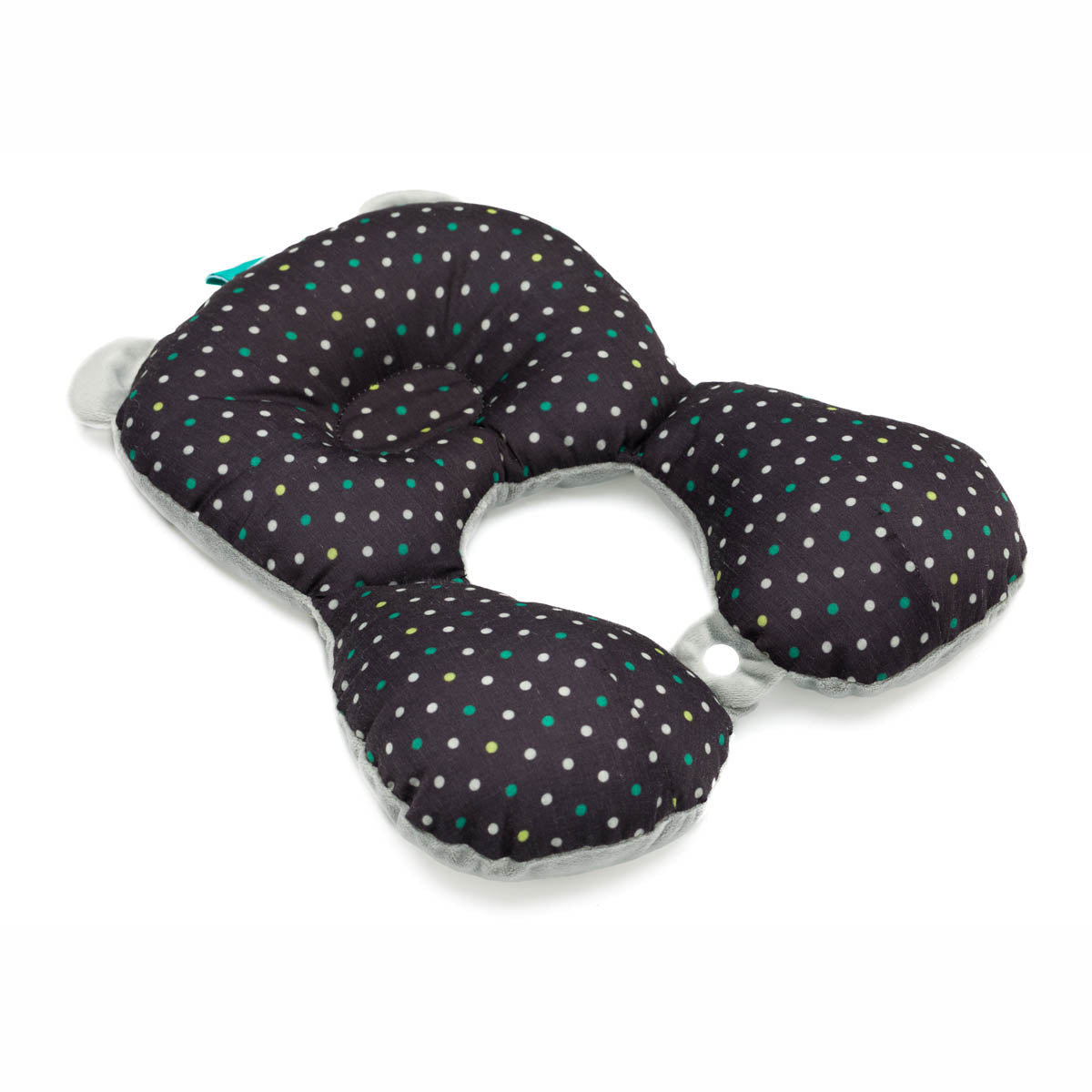 Pernă de călătorie reversibilă pentru bebeluși Fillikid – Gri cu buline