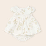 1813 Рокля Деворе Щампа Мръсно Бял 18М --- BebeMama