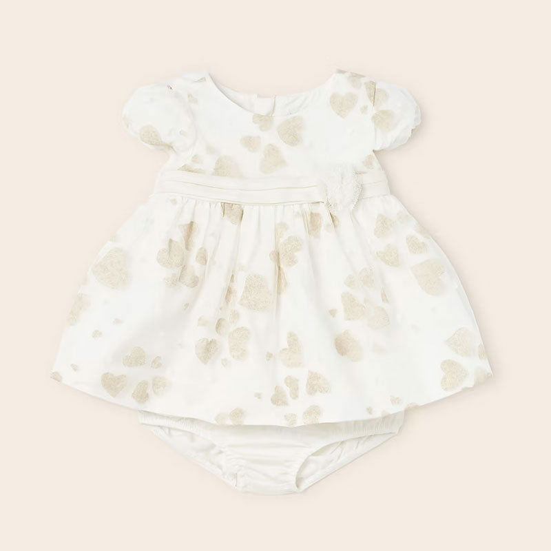 1813 Рокля Деворе Щампа Мръсно Бял 18М --- BebeMama