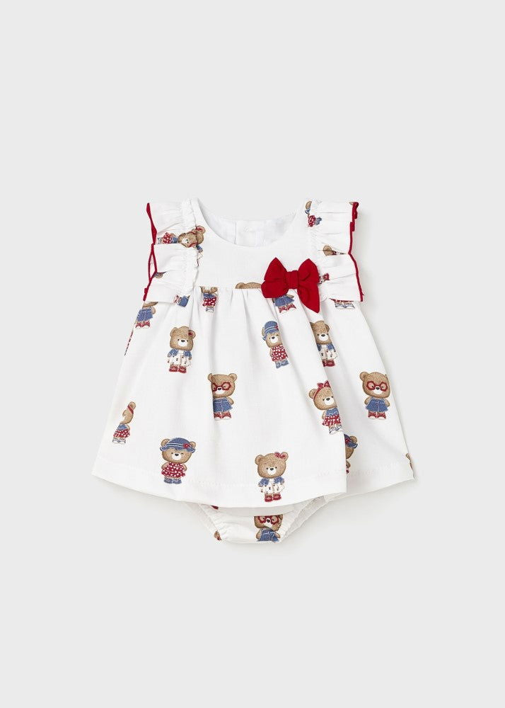 1828 Рокля Щампа Червен 6-9 --- BebeMama