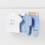 189 Анцуг 3 Части С Тениска Светлосин 1-2 --- BebeMama