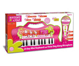 Bontempi - Мини Караоке Синтезатор С Микрофон 24 Клавиша, Розов
