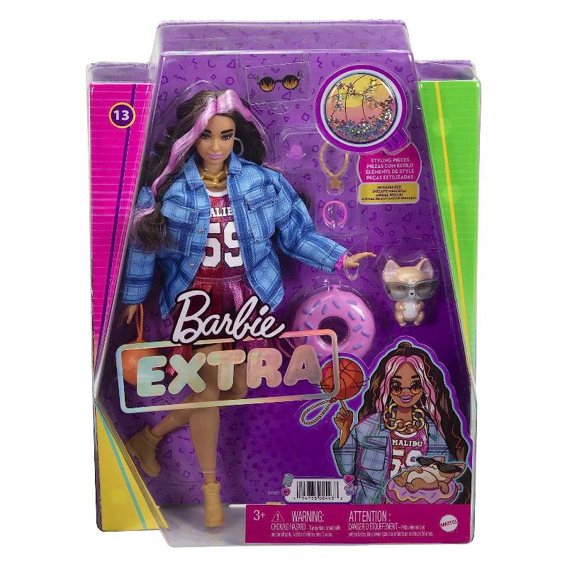 Păpușă Barbie Extra cu accesorii, tricou de baschet