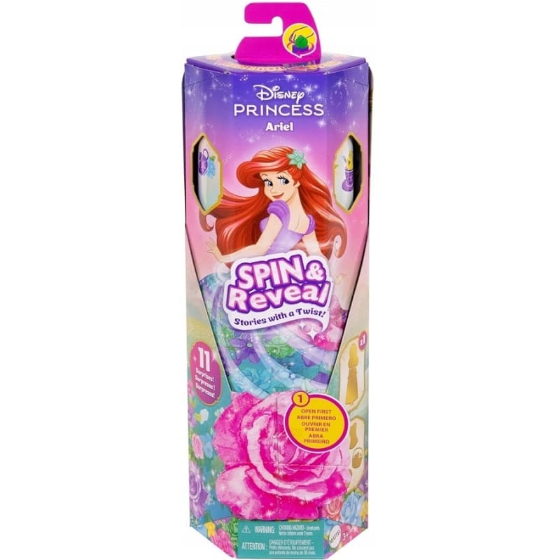 Htv88 Disney Princess Spin & Reveal Ariel baba, Mattel