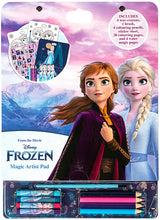 Комплект За Вълшебно Рисуване Фроузен С 20 Листа За Оцветяване, 4 Листа За Рисуване С Вода, 4 Пастела, 4 Молива За Оцветяване,Стикери И Четка А4