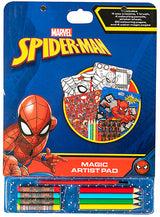 КомплектСпайдермен За Вълшебно РисуванеС 20 Листа За Оцветяване, 4 Листа За Рисуване С Вода, 4 Пастела, 4 Молива За Оцветяване,Стикери И Четка А4