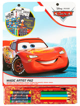 Комплект За Вълшебно Рисуване Колите С 20 Листа За Оцветяване, 4 Листа За Рисуване С Вода, 4 Пастела, 4 Молива За Оцветяване,Стикери И Четка А4